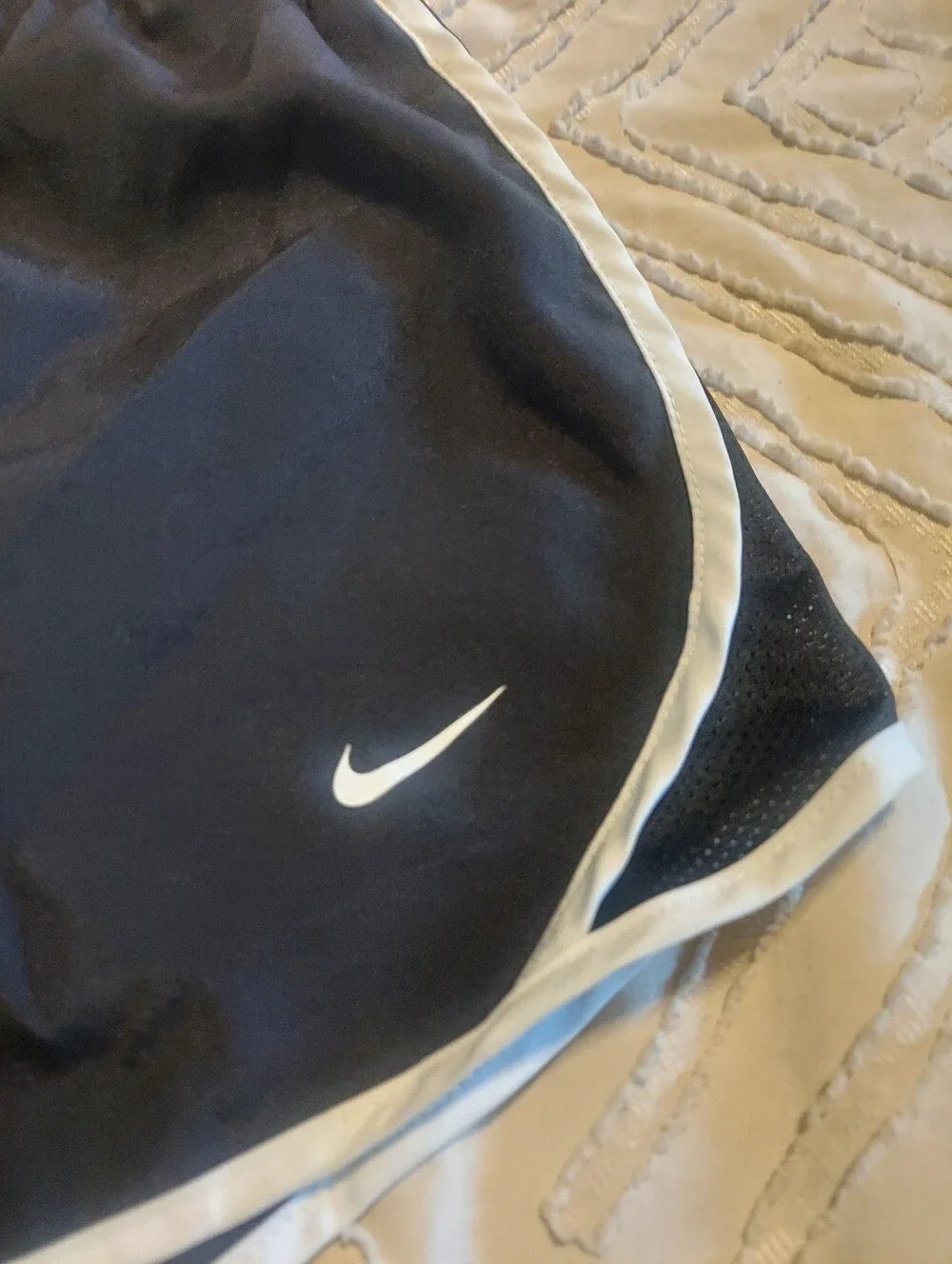 Nike Dri-FIT Tempo Running Shorts Black White Trim Size Medium